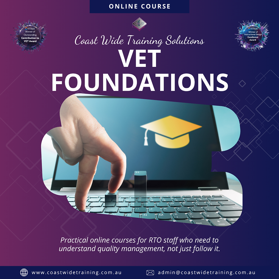 VET Foundations 2025 online course for new RTO staff