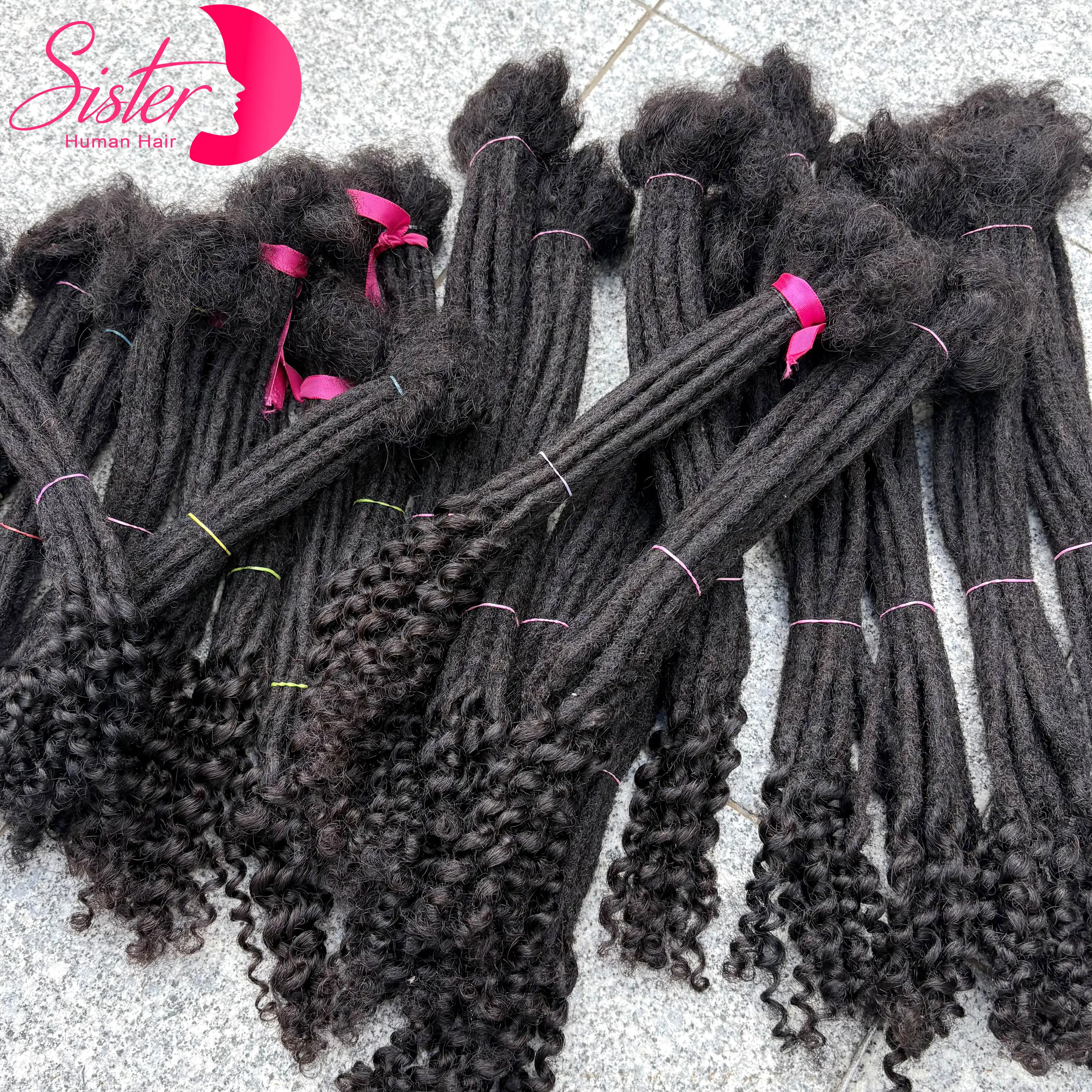 50 Strands 8-14inch Natural Loc Extension Human Hair With Curly Ends 100% Human