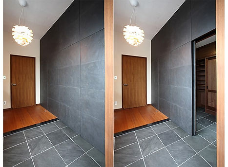 Before and after of pocket door