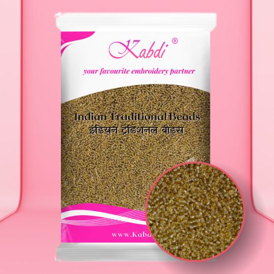 Kabdi transparent gold beads aari work material
