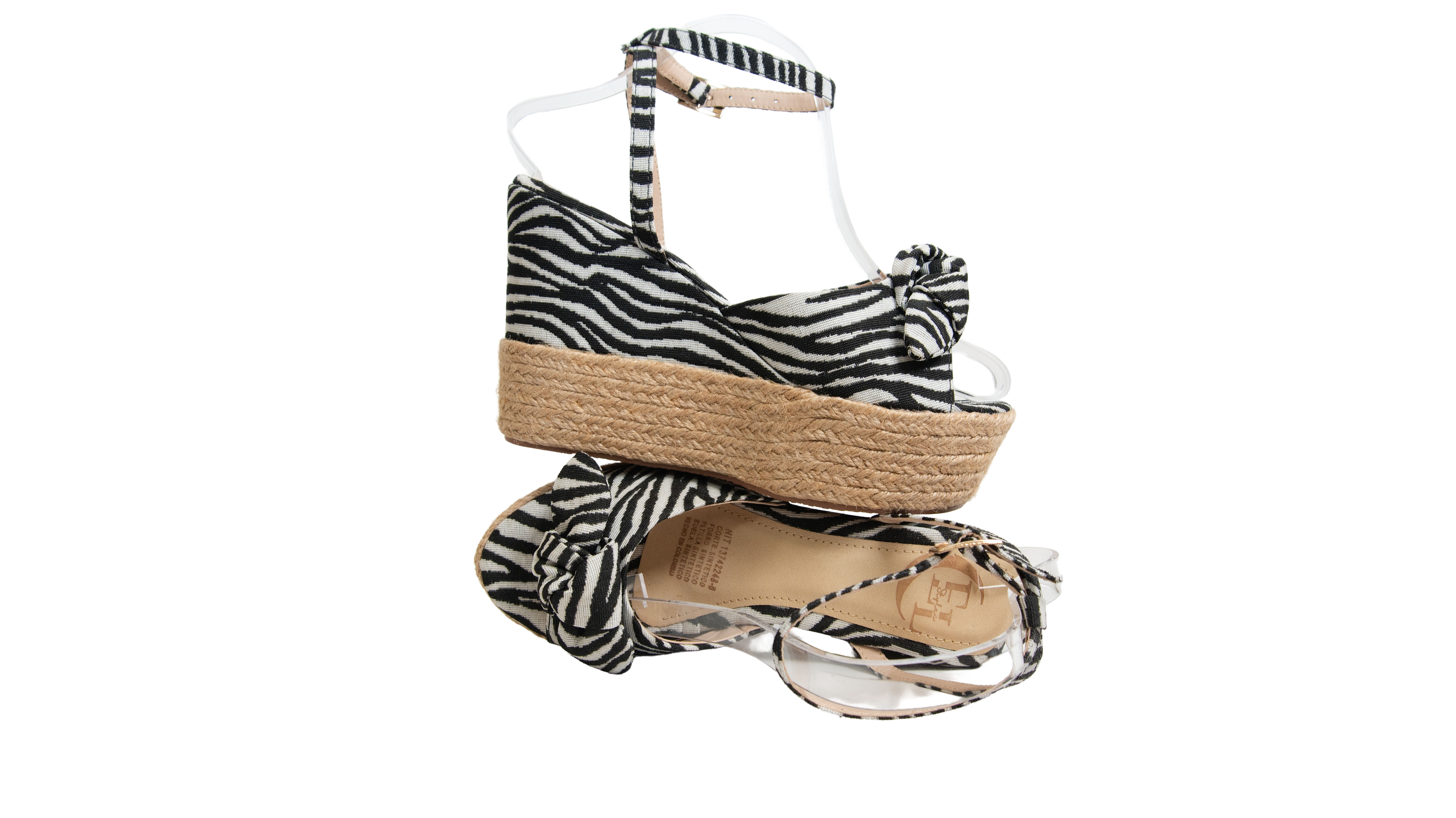 Zebra Chic Espadrille Wedge Sandals