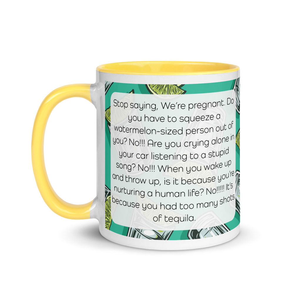 Maternity Coffee Mug with Color Inside Month 7