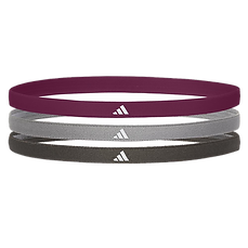 アディダスヘアバンド3本セット ブラック/グレー/ベリー