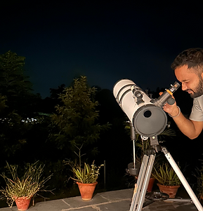 Stargazing with telescope