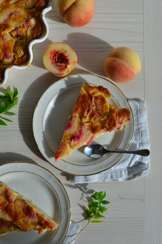 Clafoutis pêche verveine