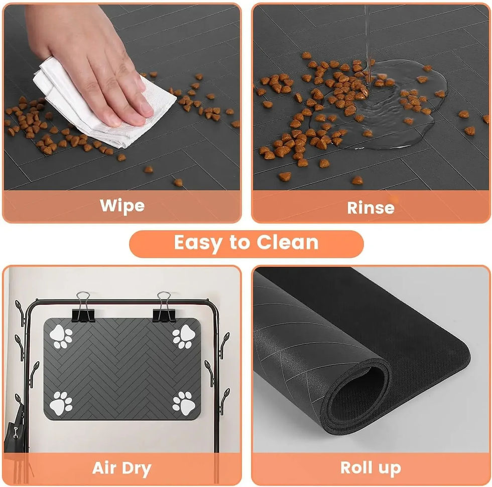 Thumbnail: Pet Feeding Mat-Absorbent Pet Placemat Rubber Backing Quick Dry Water Mat for Do