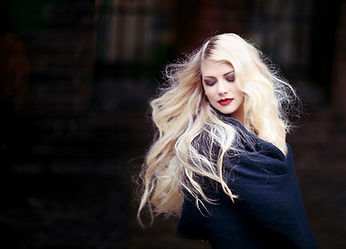 Blonde with Red Lips