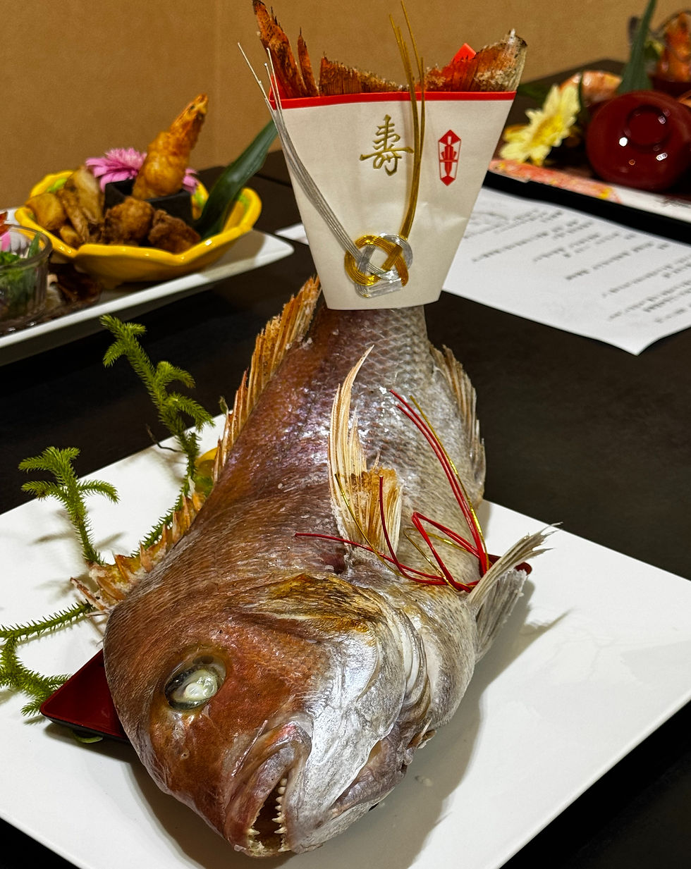 湯浅町・栖原港産の天然活け締め鯛を使ったお食い初めの祝い焼き鯛