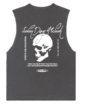 SKULL SUMMER TANK VINTAGE BLACK | Seven Days a Week