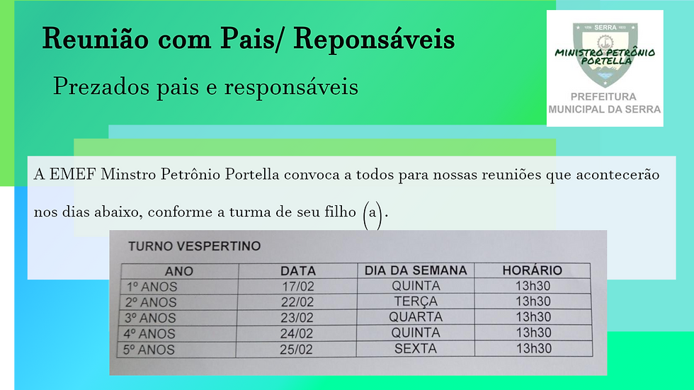 reunião vespertino