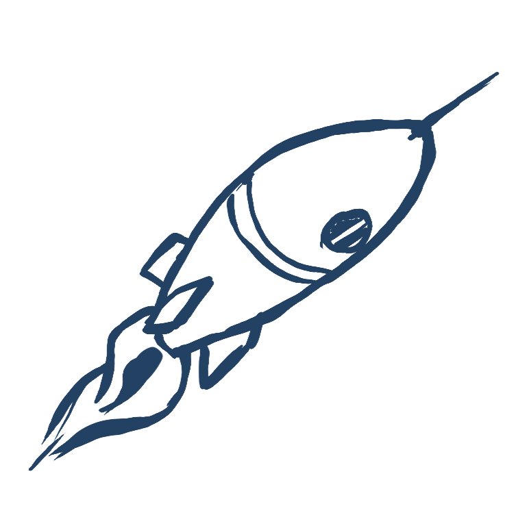 Scribble of a space rocket