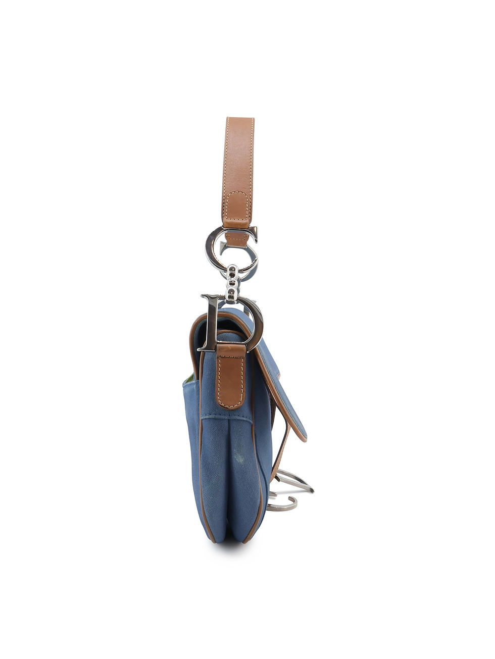 Thumbnail: Christian Dior Denim Double Saddle Shoulder Bag