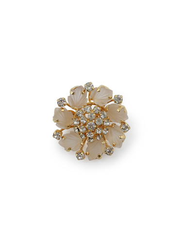 Christian Dior Revolving Flower Rhinestone Brooch | Née Vintage