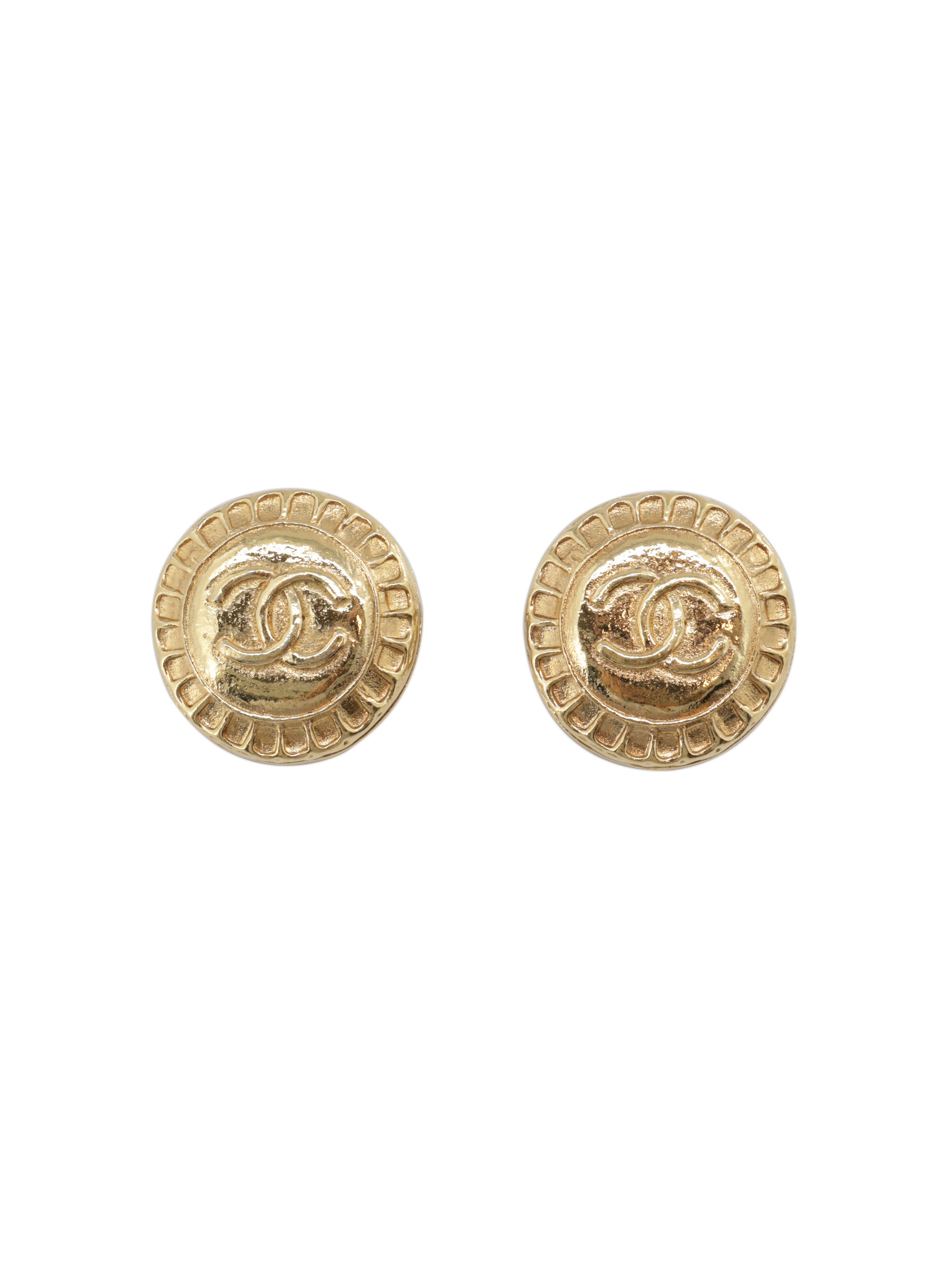 Chanel CC Round Clip-on Earrings