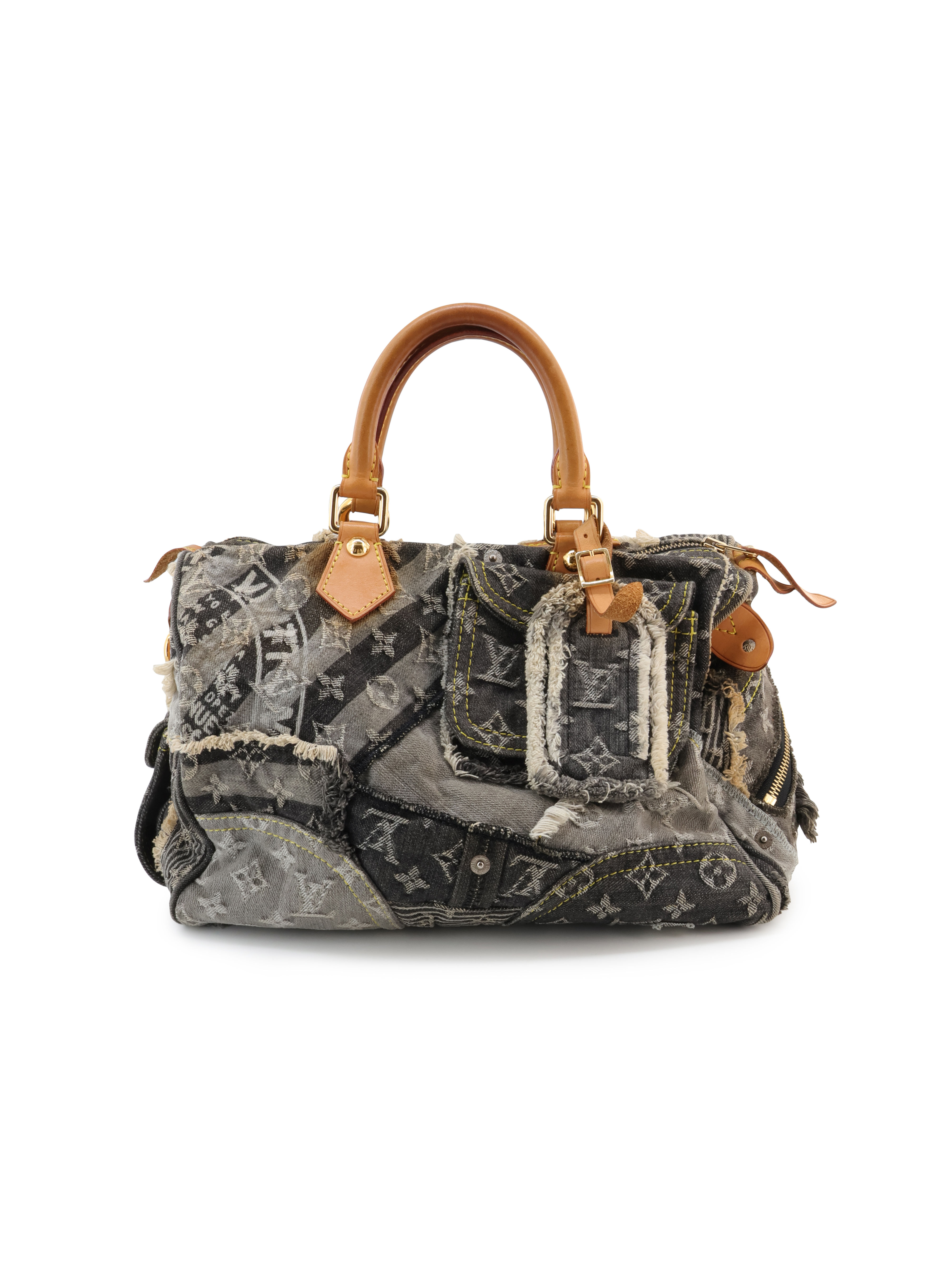 Louis Vuitton Denim Patchwork Speedy 30 Handbag