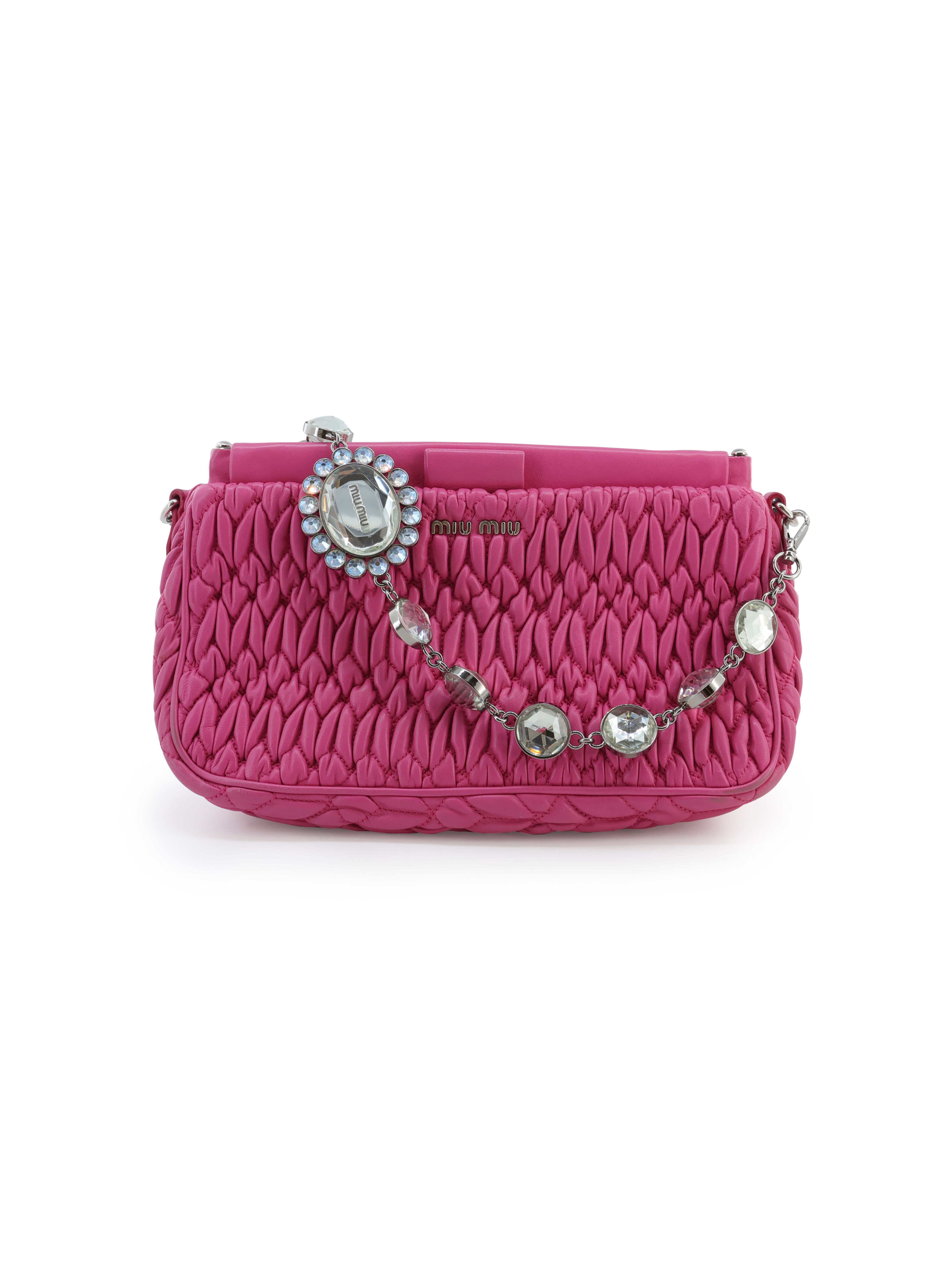 Miu Miu Matelasse Crystal Shoulder Bag