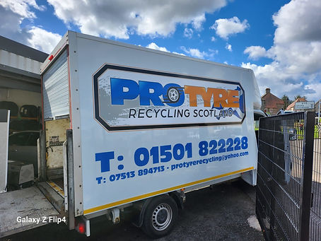 Van with back ramp lowered
