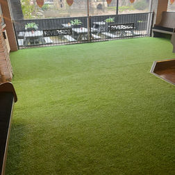 Newly turfed sports bar floor