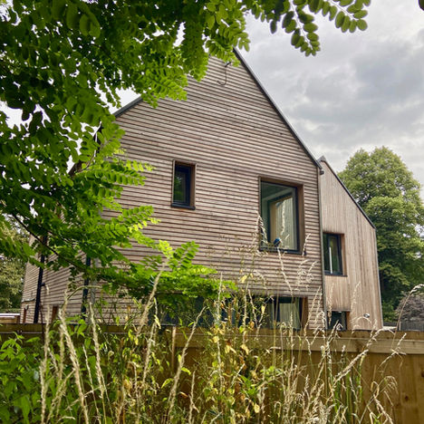 Cedar cladding to rear elevation