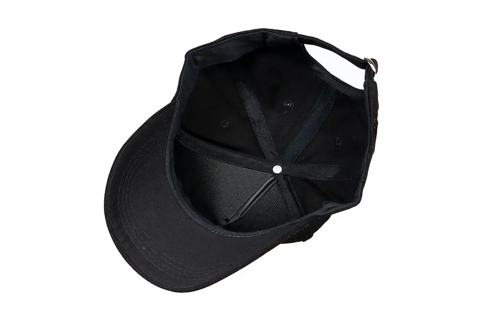 Thumbnail: Inside picture of Black baseball cap with custom branding best Swag Augustt