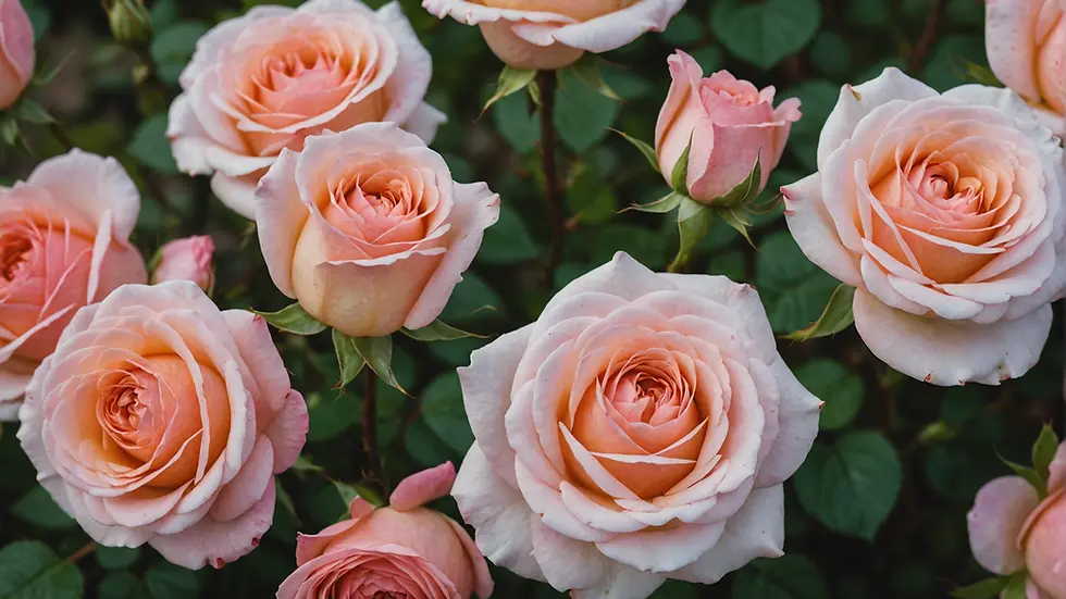 Image of blooming roses representing love and self-care