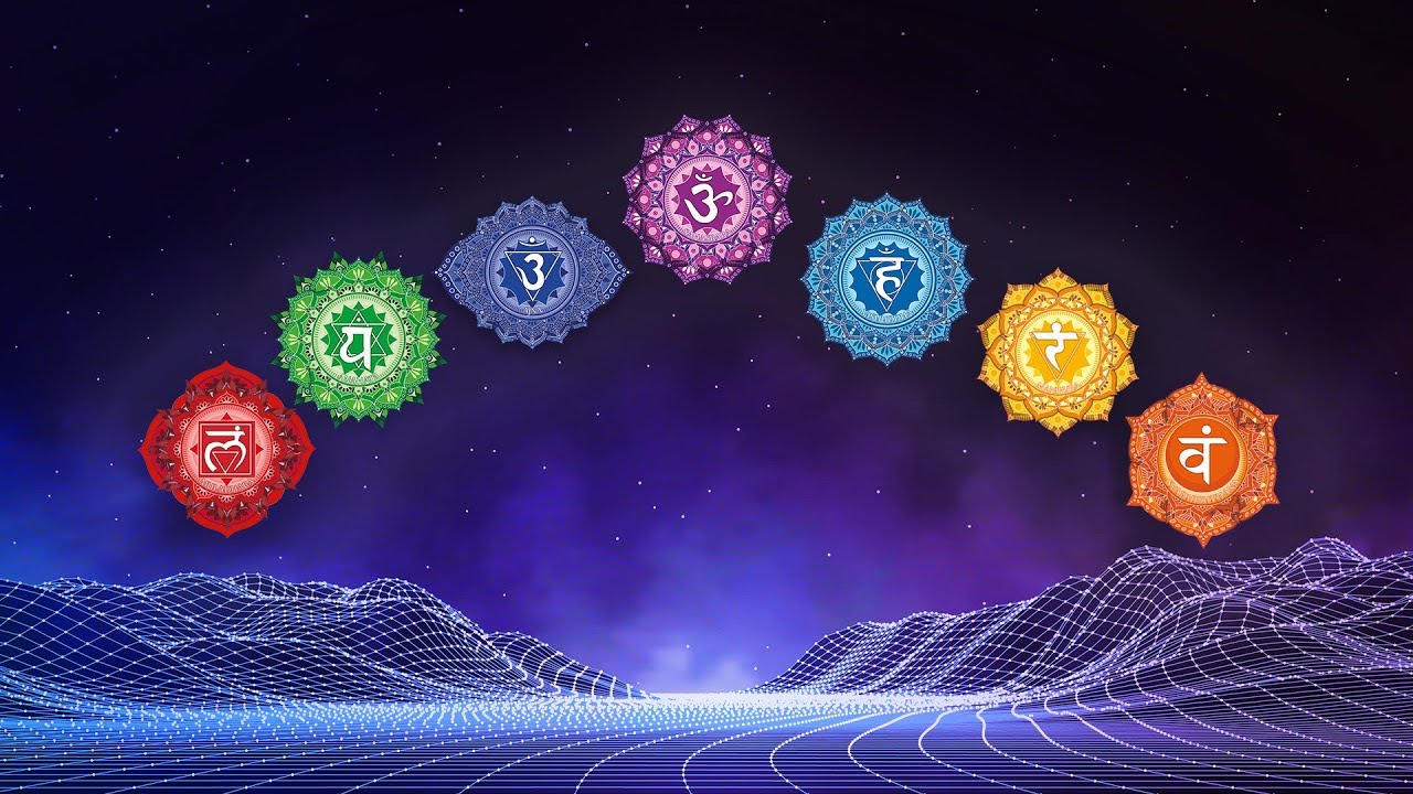Creative illustration of the human energy field and chakra centers.