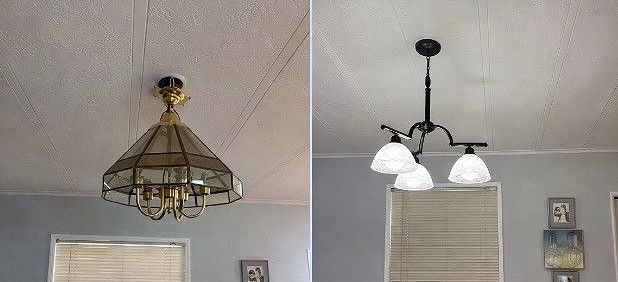 Before and after light fixture installation - HandyCandor, Palm Coast, FL