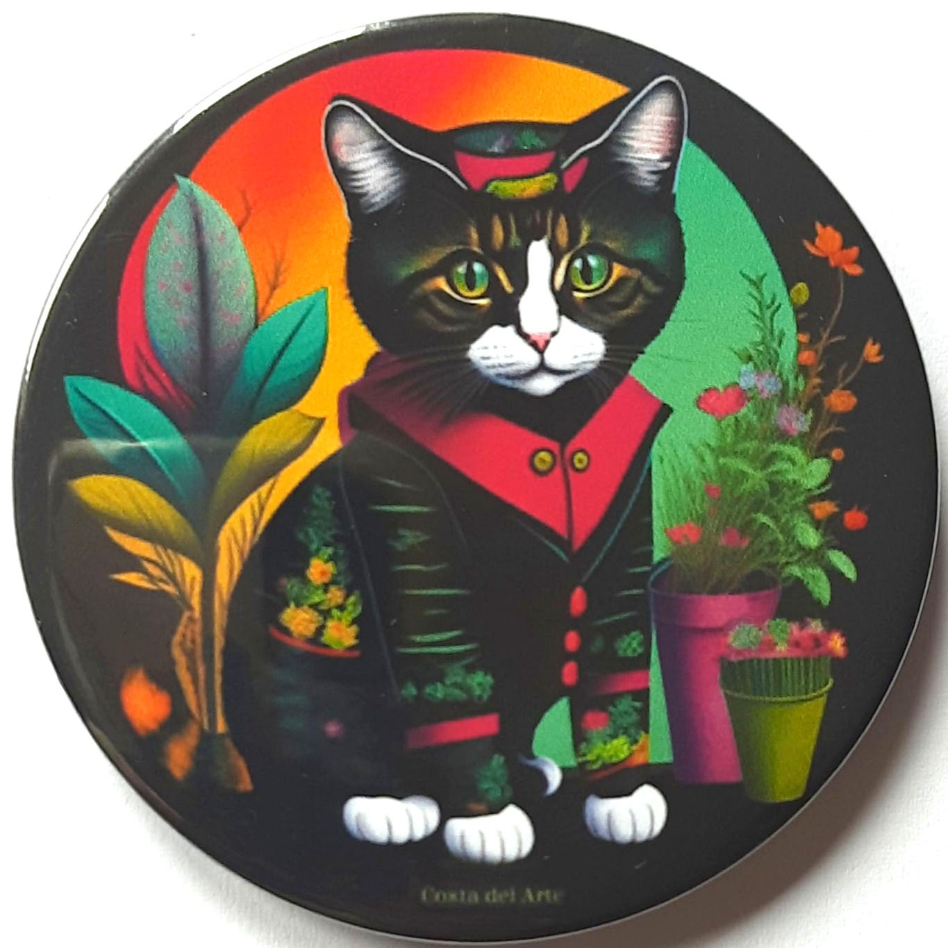 Cat in Garden Badge