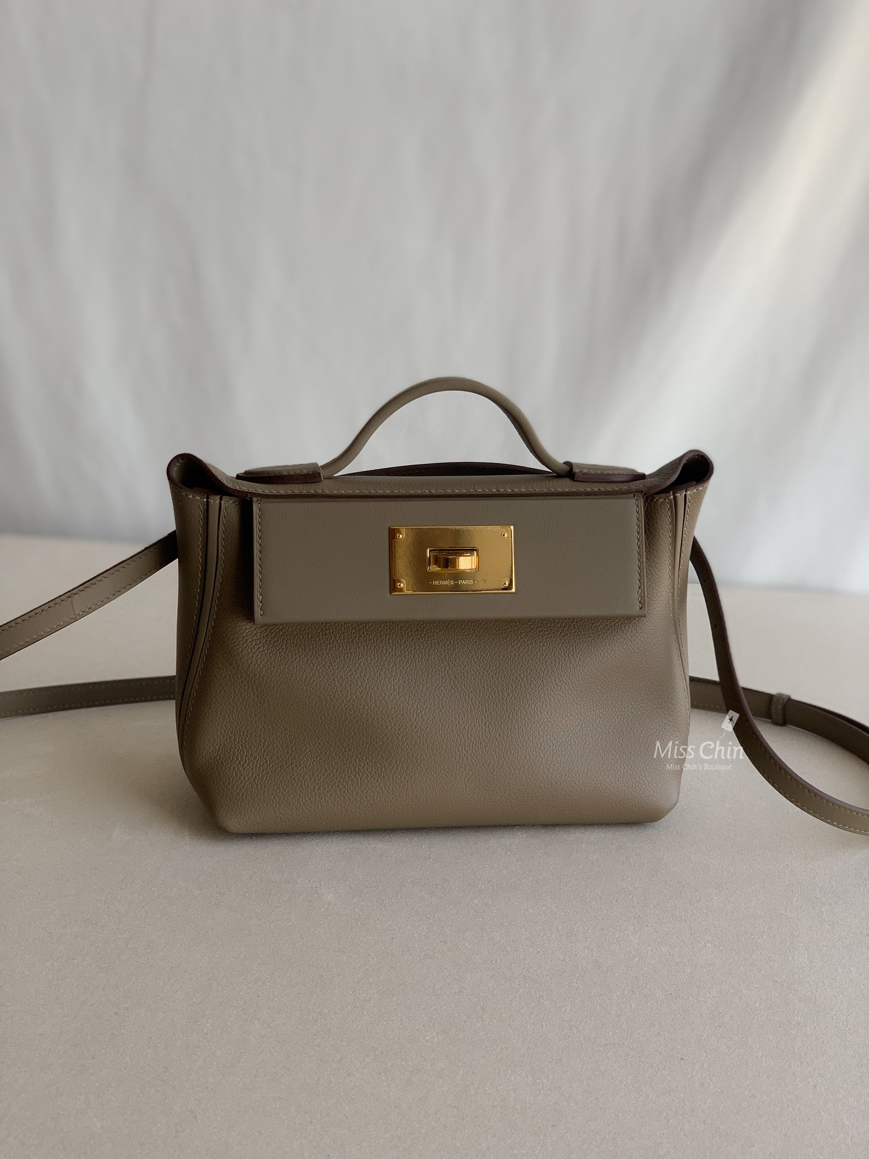 Hermes Mini 24/24 - 大象灰 金扣