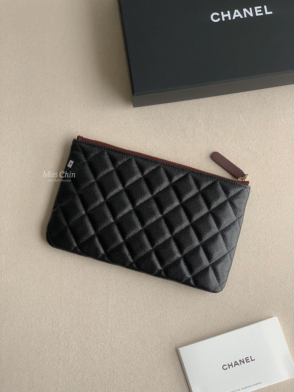 縮圖：Chanel 經典一字拉鍊零錢包 - 大