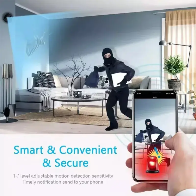 Miniatura: Mini telecamera WiFi WLESS A9 HD 720p con audio, infrarossi e visione notturna.