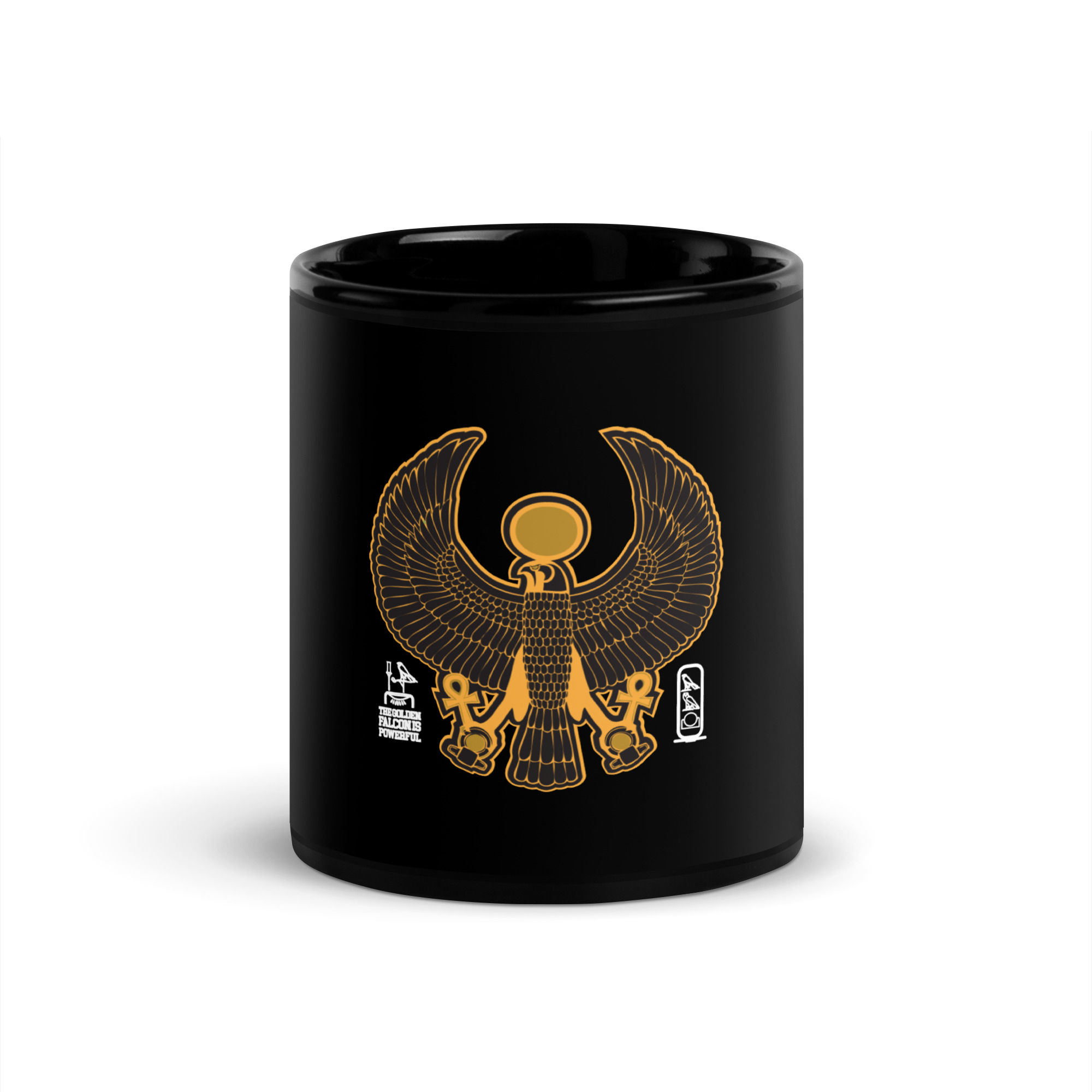Golden Falcon Black Glossy Mug