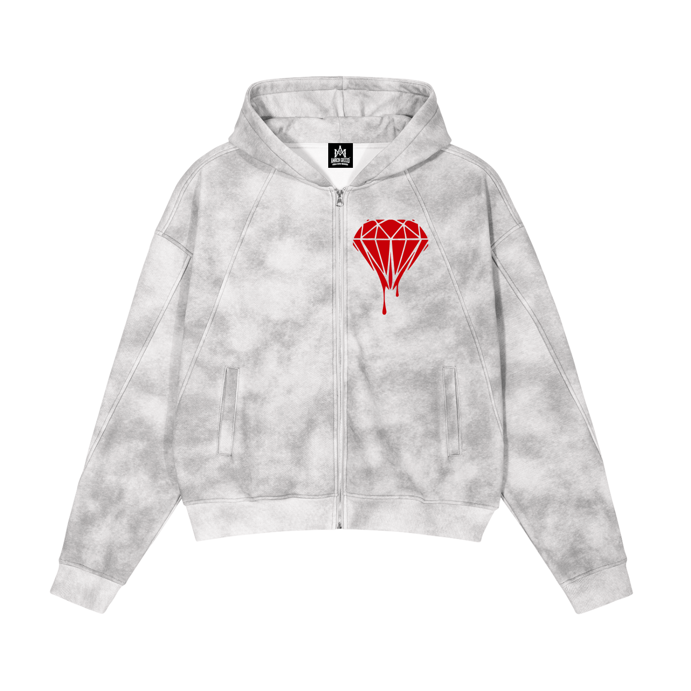 Bloody DiamondBack // Dirty White Zip-Up Fleece Hoodie 410gsm