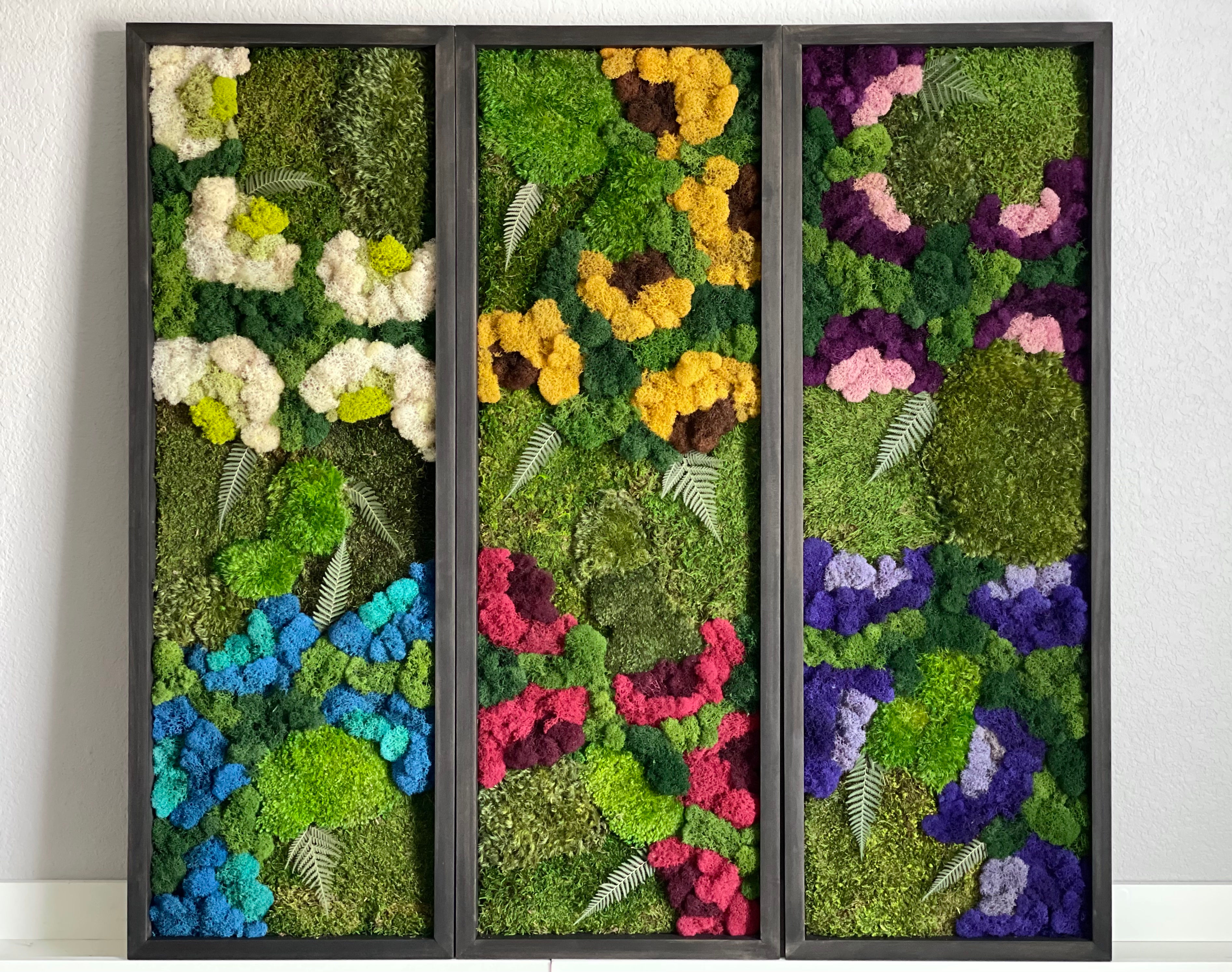 RuMoss Large - Colorful Moss Wall Art | Set of 3