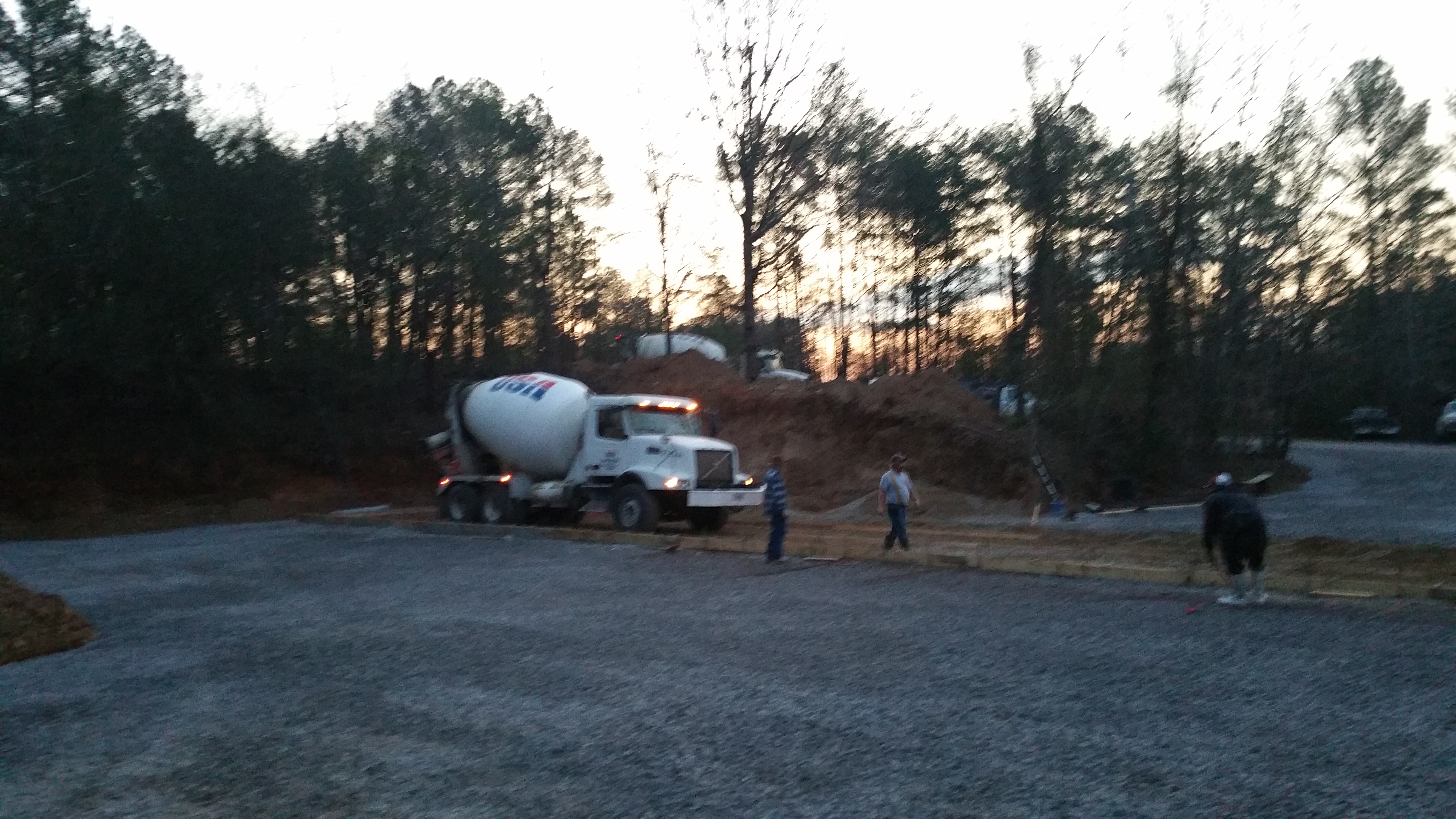 Started pouring concrete