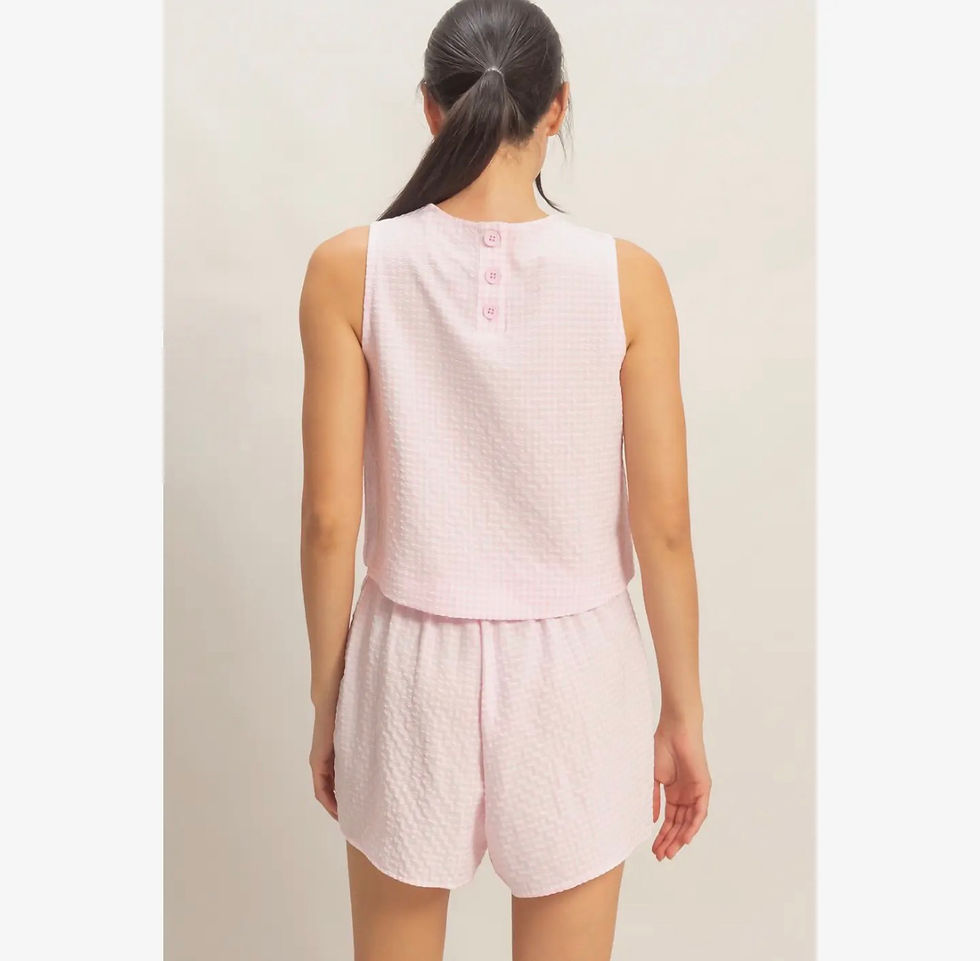Thumbnail: Pink Gingham 2-Piece Skort Set