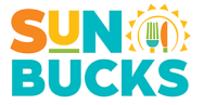 SUN BUCKS logo, which is an income-based food assistance program.