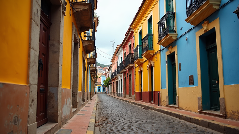 Eye-level view of a vibrant colonial building in Cartagena