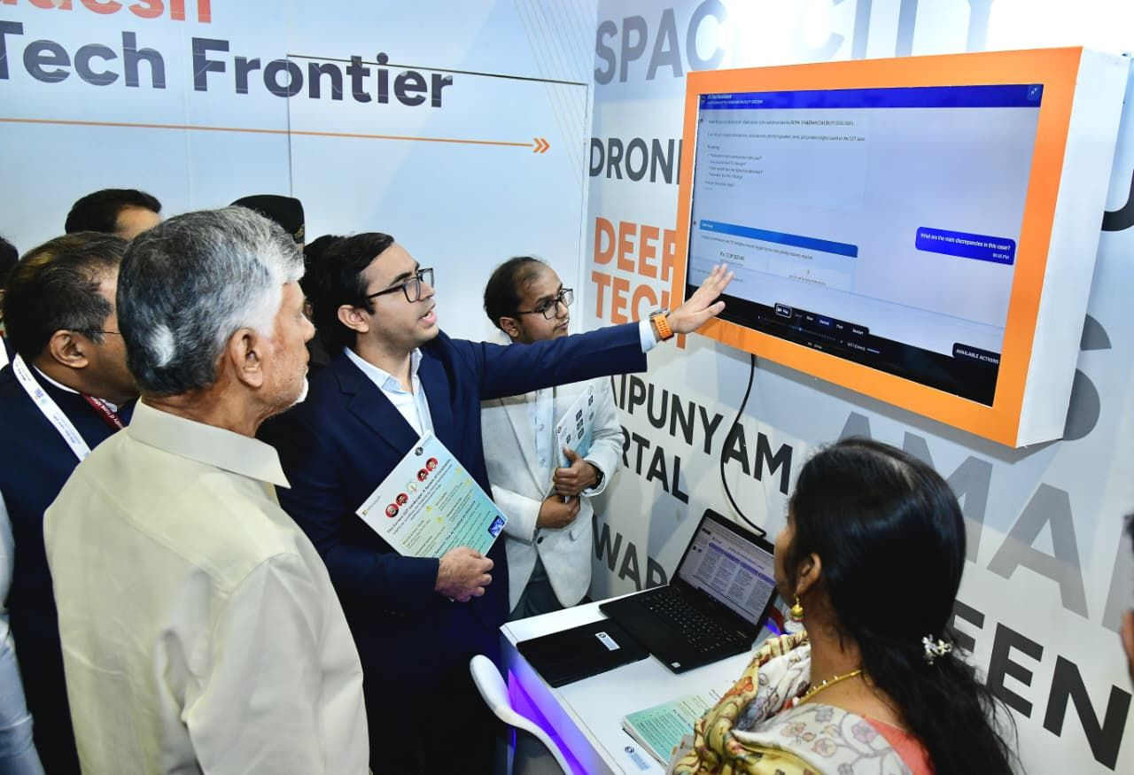 Demonstrating the GST AI Tax Officer to Hon'ble CM of Andhra Pradesh, Shri N. Chandrababu Naidu