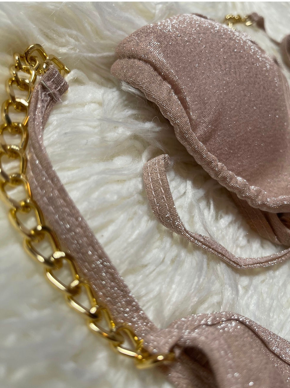 Thumbnail: “Champagne Shower” Thong Bikini Swimsuit