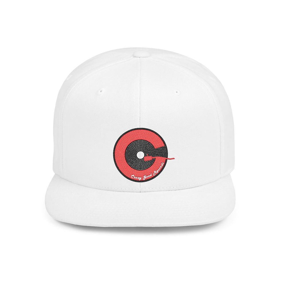 Thumbnail: Crazy Good Records Label Cap, Custom Flat Bill Snapback | Unisex Headwear