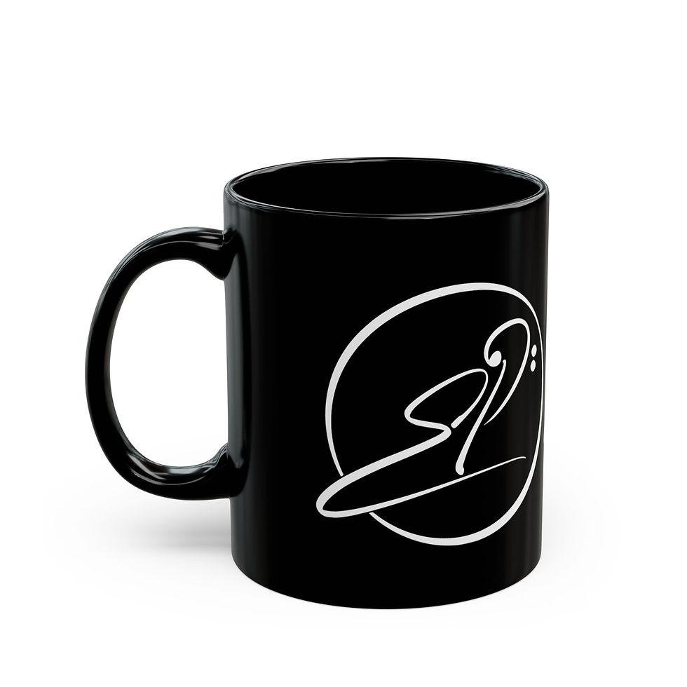 Thumbnail: Signature Bassist Black Mug — 'E. Pruitt' Autograph Coffee Cup (11oz/15oz)