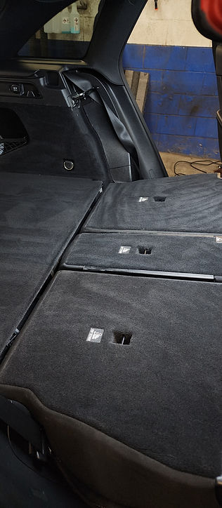 Image of removed dog hair on a car seat