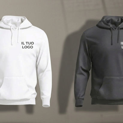 Felpe da lavoro personalizzate con logo personalizzato applicato sul petto lato sinistro