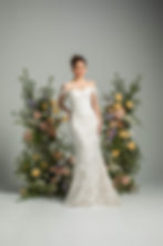 Jean Fox ‘Heart of the Night’ fitted wedding dress with laser-cut organza lace, exposed boning, and elegant silhouette at a S
