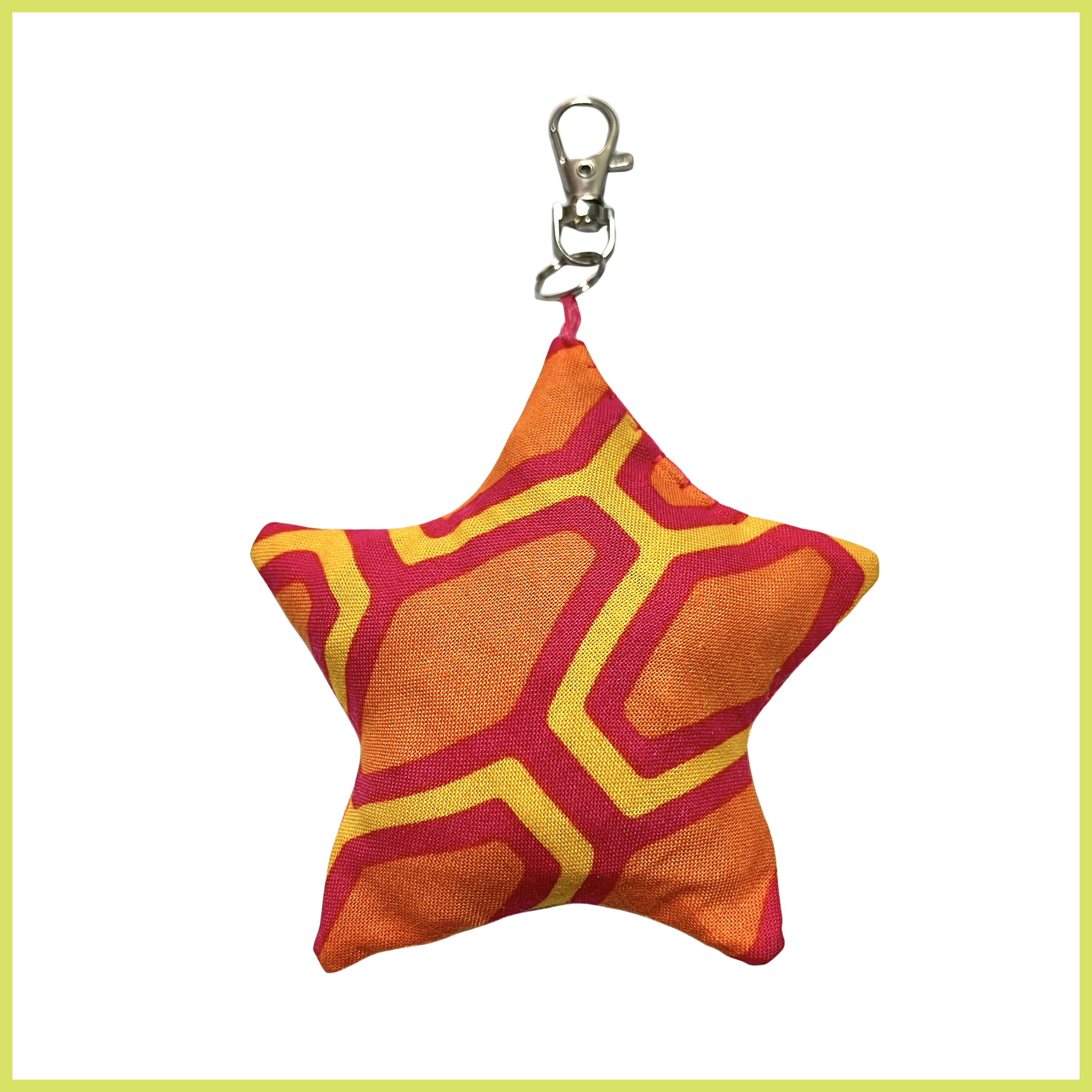 Pink-Orange Geometric Charm