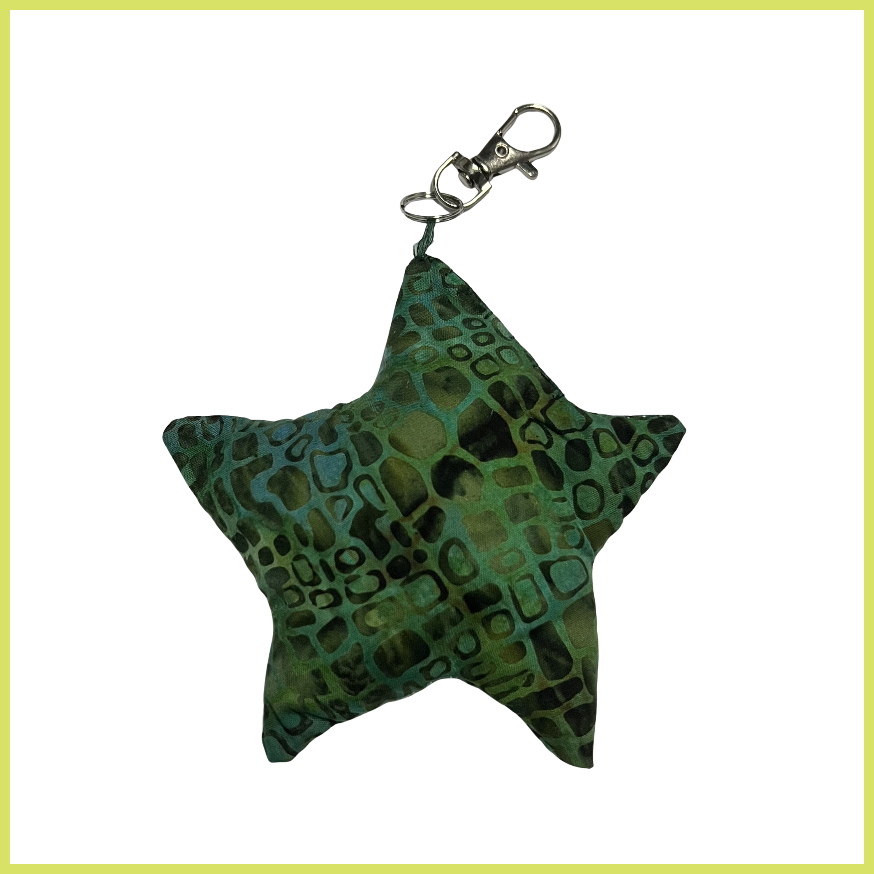 Dark Green geometric Batik Charm