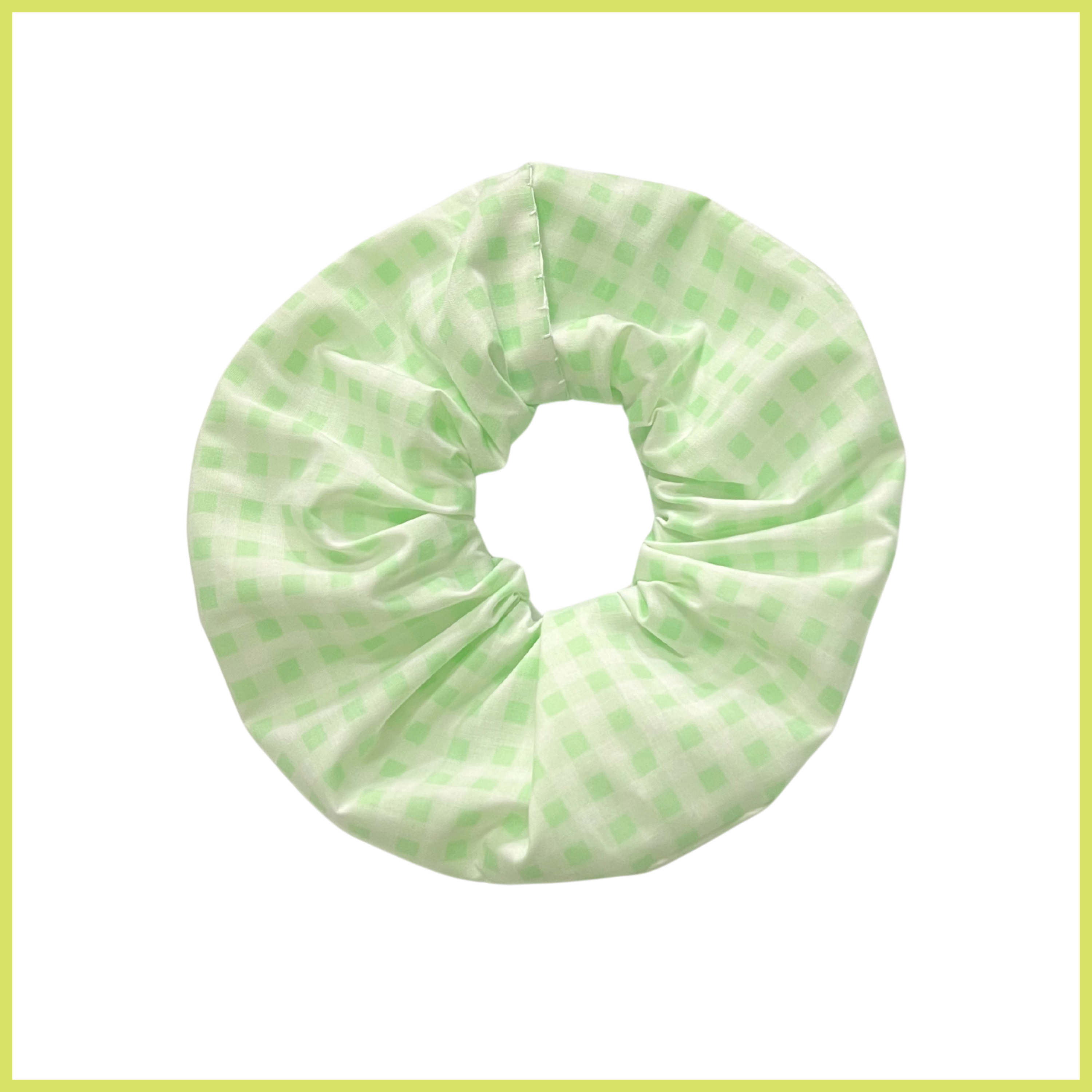 Green Gingham Scrunchie