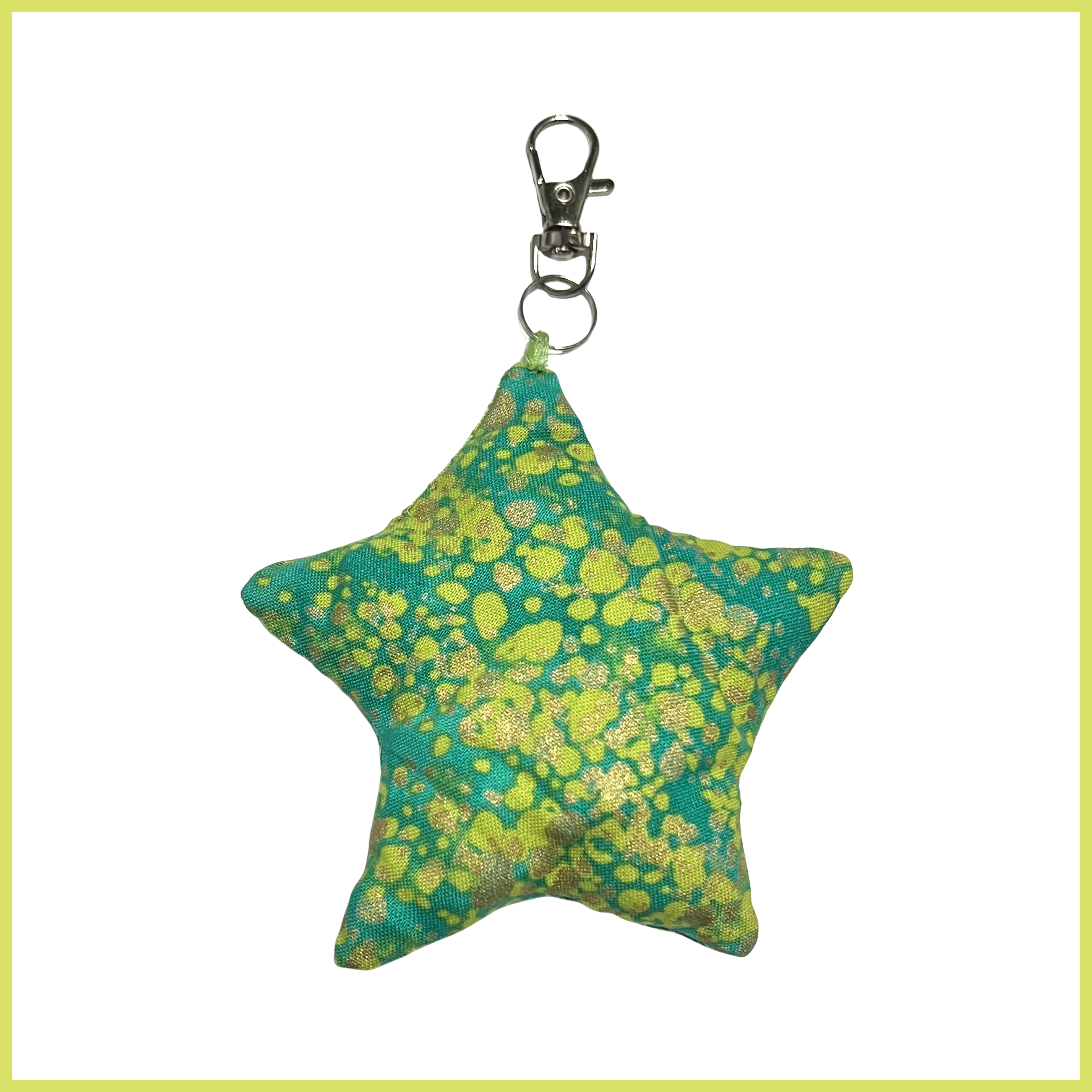 Green-Gold Batik Charm