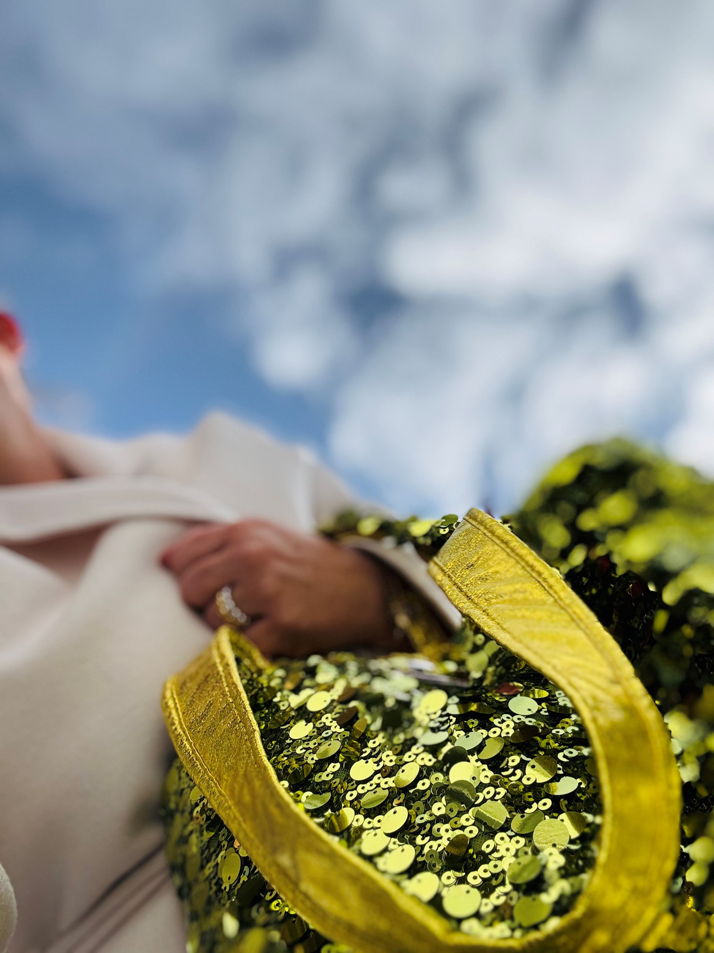 NEW! mini bag paillette limette mit Reißverschluss